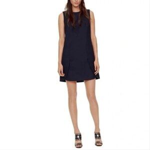 Women's TORY BURCH Navy Blue Wool Mini Shift Dress Size 8